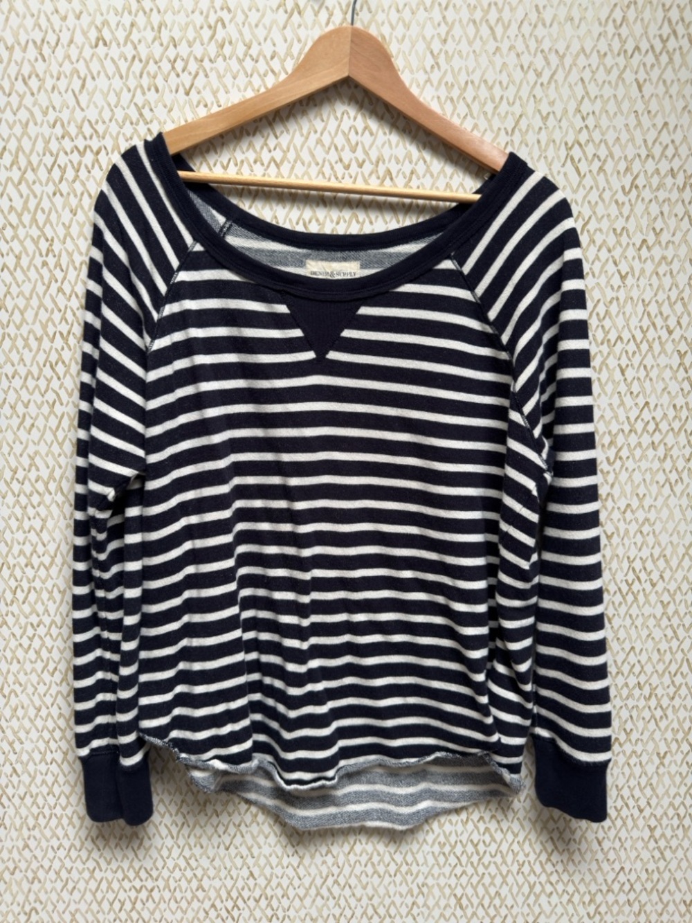 Denim Supply Ralph Lauren Striped Pullover Navy White Nautical Coastal Soft M